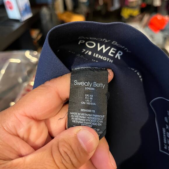 Sweaty Betty Sz 4 Power 7/8 Athletic Leggings Teal and Navy Women's - Picture 6 of 6